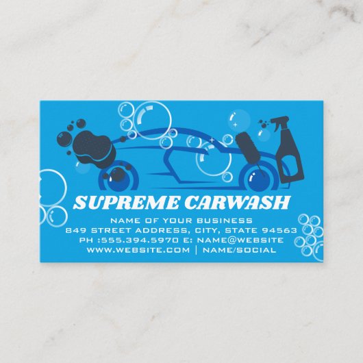 洗車用品 |シャボン玉 |自動ロゴ 名刺 (正面)