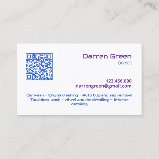 洗車用QR 名刺 (裏面)