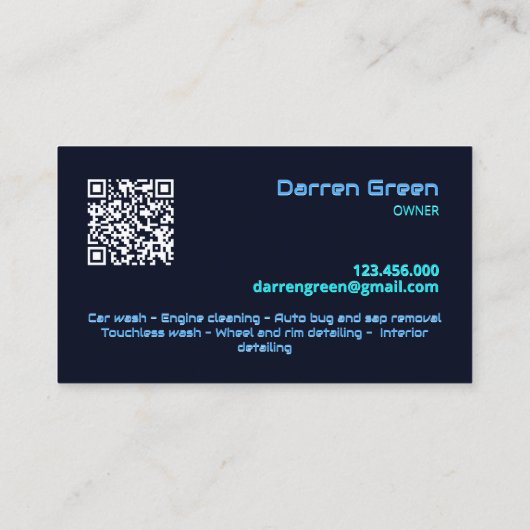洗車用QR 名刺 (裏面)