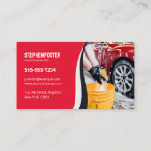 洗車自動詳細洗浄車の赤 名刺 (裏面)