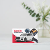 洗車自動詳細洗浄車の赤 名刺 (スタンド正面)