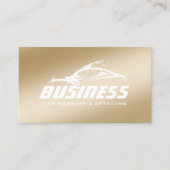 洗車自動詳細車の金ゴールド 名刺 (正面)