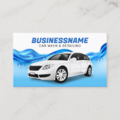 洗車詳細車車の洗車ブルー 名刺 (正面)