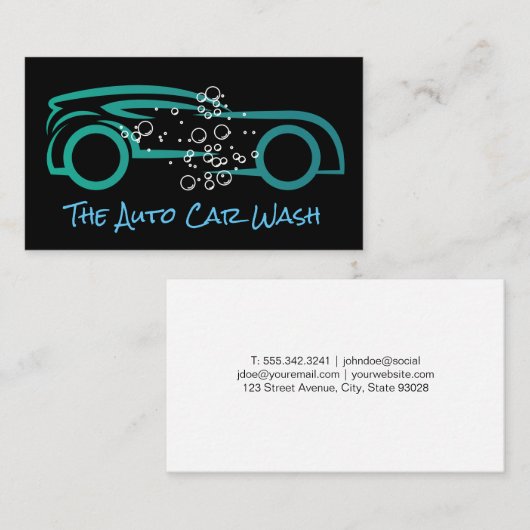 洗車詳細 | クリーニングサービス自動 名刺 (正面/裏面)