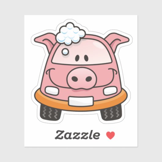 洗車豚 シール (シート)