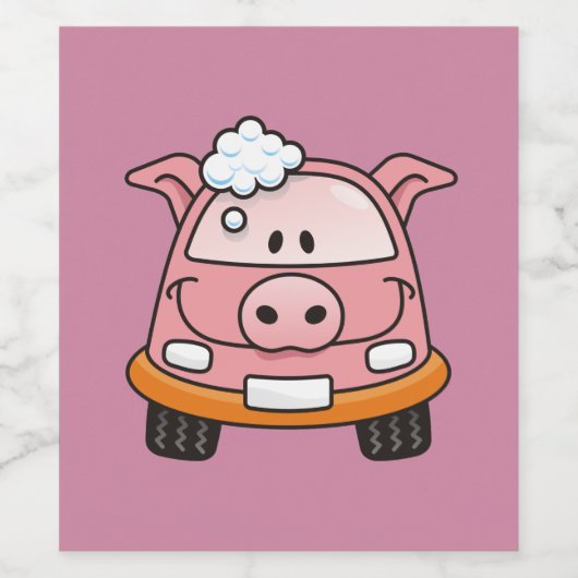 洗車豚 ワインラベル (シングルラベル)