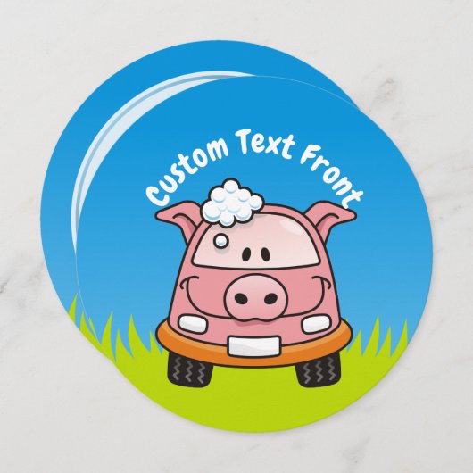 洗車豚 招待状 (正面/裏面)