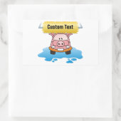 洗車豚 長方形シール (バッグ)