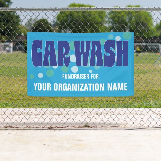 洗車資金調達者イベントブルーバブル 横断幕 (インサイチュ)