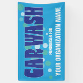 洗車資金調達者イベントブルーバブル 横断幕 (縦)