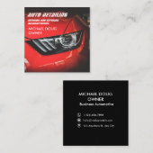 洗車赤いクリーニングモダンの詳細の自動 スクエア名刺 (正面/裏面)