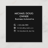 洗車赤いクリーニングモダンの詳細の自動 スクエア名刺 (裏面)
