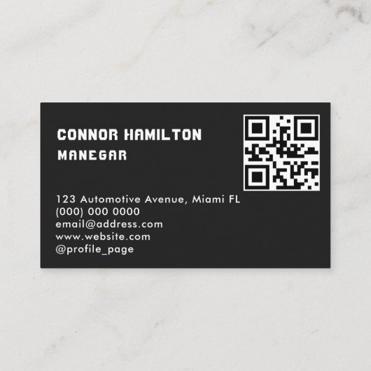 洗車赤いクリーニングモダンの詳細の自動 名刺 (裏面)