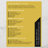 洗車、オートウォッシュ、清掃サ広告ービス チラシ (裏面)