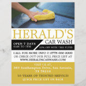 洗車、オートウォッシュ、清掃サ広告ービス チラシ (正面)