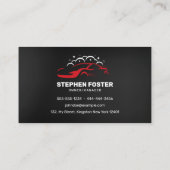 洗車&オートディテールウォータードロップブラックレッド 名刺 (裏面)