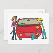 洗車 ポストカード (正面/裏面)