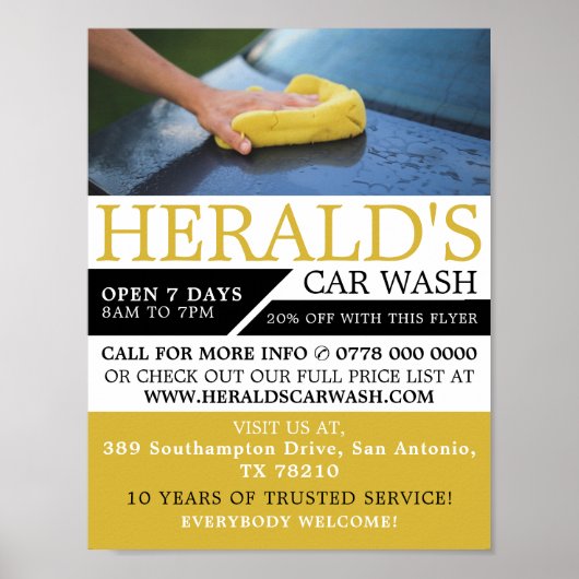 洗車、洗車、洗車サービス広告ズ ポスター (正面)