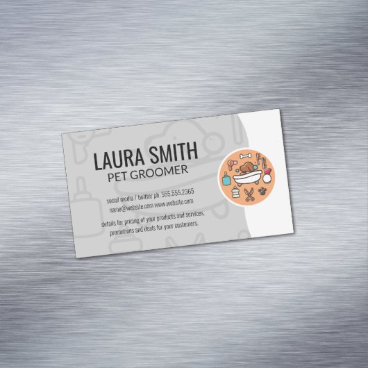 洗面シャワーアイコン マグネット名刺 (インサイチュ)