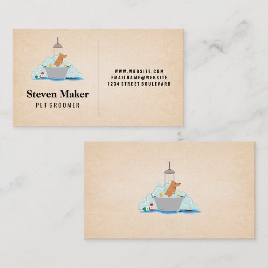 洗面シャワーアイコン 名刺 (正面/裏面)