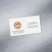 洗面シャワーアイコン |紙テクスチャの背景 マグネット名刺 (インサイチュ)