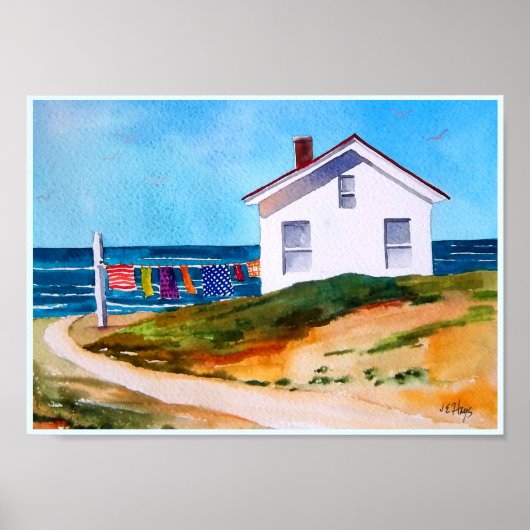 洗面ポスター付き海辺キャビン ポスター (正面)