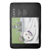 洗面化粧台の白猫 バスマット (正面縦)