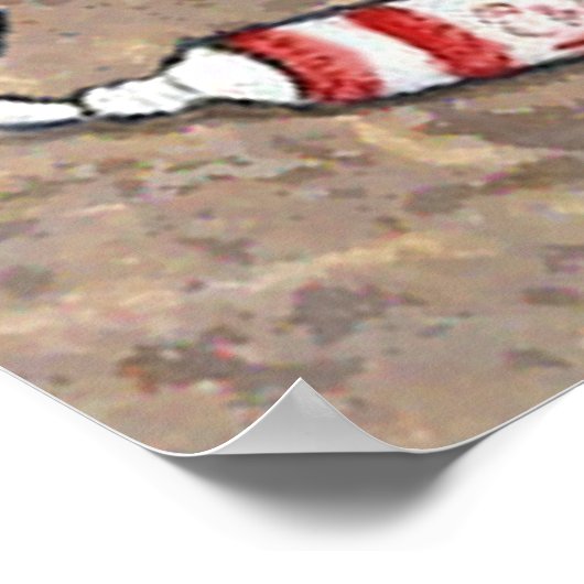 洗面台に置かれたタビー猫 ポスター (角)