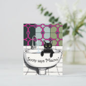 洗面台に黒猫、洗面所、洗足 ポストカード (スタンド正面)