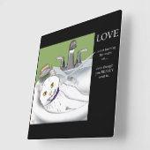 洗面台キャット スクエア壁時計 (傾斜)