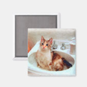 洗面台マグネットに印象派の猫 マグネット (正面/裏面)