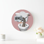 洗面所で付く象 ラージ壁時計 (ホーム)