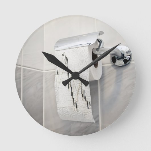 洗面所の分析 ラウンド壁時計 (正面)