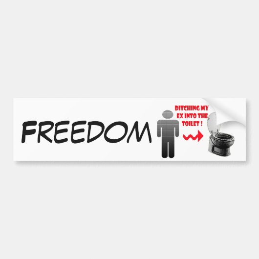 洗面所へのおもしろいな破壊の前のボーイフレンド バンパーステッカー (正面)