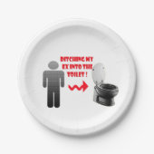 洗面所へのおもしろいな破壊の前のボーイフレンド ペーパープレート (正面)