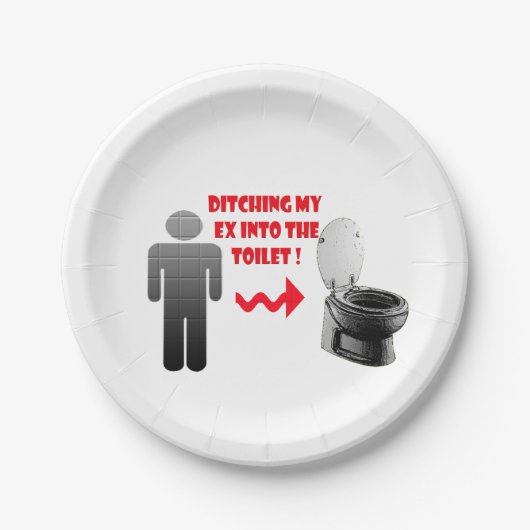 洗面所へのおもしろいな破壊の前のボーイフレンド ペーパープレート (正面)