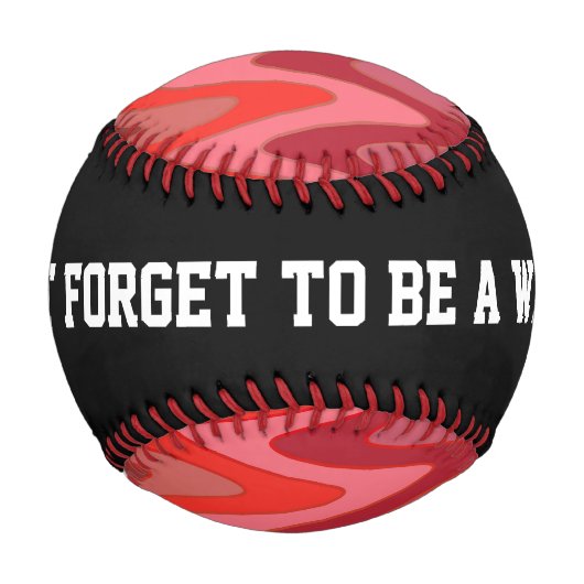 洞波パターン – 赤+アイディア 野球ボール (裏面)