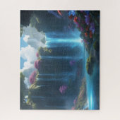 洞窟から滝までの眺め ジグソーパズル (縦)