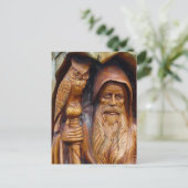 洞窟から現れる魔法使いとフクロウ ポストカード (スタンド正面)