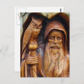 洞窟から現れる魔法使いとフクロウ ポストカード (正面/裏面)