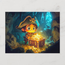 洞窟で宝物を発見した海賊 ポストカード