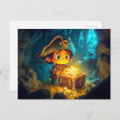 洞窟で宝物を発見した海賊 ポストカード (正面/裏面)