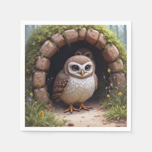 洞窟に住むミナミジサイチョウ スタンダードカクテルナプキン (正面)
