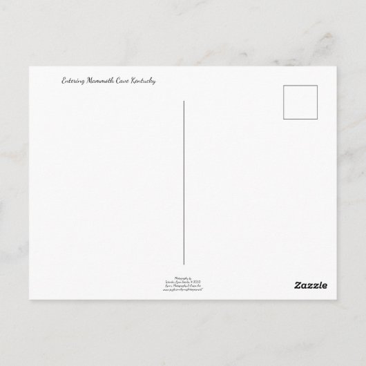 洞窟に入る – ポストカード (裏面)