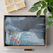 洞窟のクリスマスプレゼントで愛らしいイェティ 薄葉紙 (ギフト)