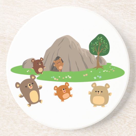 洞窟のコースターに生まれるかわいいアニメ コースター (正面)
