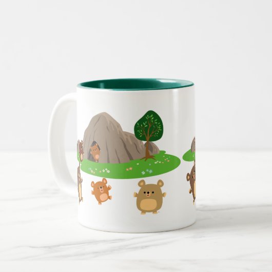 洞窟のマグカップに入ったかわいい漫画|過去記事 ツートーンマグカップ (正面左)
