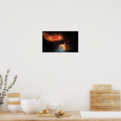 洞窟の中でバドス・ドラゴンが戦う ポスター (キッチン)