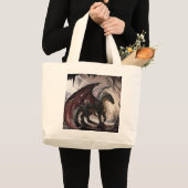 洞窟の中のドラゴン ラージトートバッグ (正面(商品))