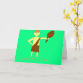 「洞窟の人ロック！」 サンキューカード カード (黄色い花)